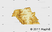 Physical Map of Macon County, single color outside