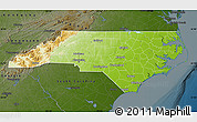 Physical Map of North Carolina, darken
