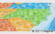 Political Shades Map of North Carolina