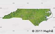 Satellite Map of North Carolina, cropped outside