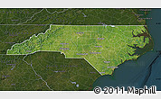 Satellite Map of North Carolina, darken