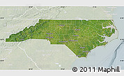 Satellite Map of North Carolina, lighten