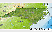 Satellite Map of North Carolina, physical outside