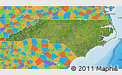 Satellite Map of North Carolina, political outside