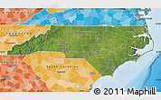 Satellite Map of North Carolina, political shades outside