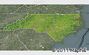 Satellite Map of North Carolina, semi-desaturated