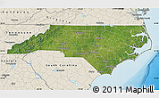 Satellite Map of North Carolina, shaded relief outside