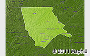 Physical Map of Moore County, darken