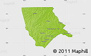 Physical Map of Moore County, single color outside