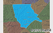 Political Map of Moore County, darken, semi-desaturated