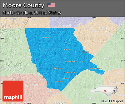 Political Map of Moore County, lighten