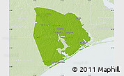 Physical Map of Onslow County, lighten