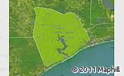 Physical Map of Onslow County, satellite outside