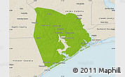 Physical Map of Onslow County, shaded relief outside