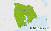 Physical Map of Onslow County, single color outside