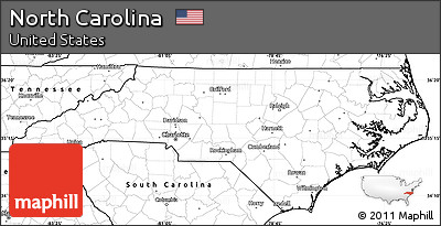 Blank Simple Map of North Carolina