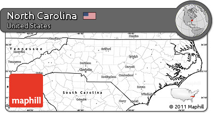 Blank Simple Map of North Carolina
