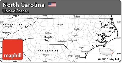 Blank Simple Map of North Carolina