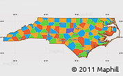 Political Simple Map of North Carolina, cropped outside