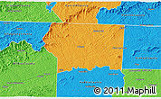 Political 3D Map of Surry County