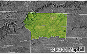 Satellite 3D Map of Surry County, desaturated