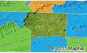 Satellite 3D Map of Surry County, political outside