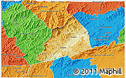 Physical 3D Map of Transylvania County, political outside