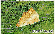 Physical 3D Map of Transylvania County, satellite outside