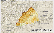 Physical 3D Map of Transylvania County, shaded relief outside