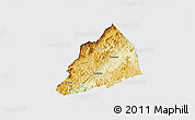 Physical 3D Map of Transylvania County, single color outside