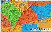 Political 3D Map of Transylvania County