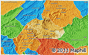 Physical 3D Map of Watauga County, political outside