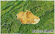 Physical 3D Map of Watauga County, satellite outside