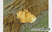 Physical Map of Watauga County, darken