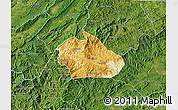 Physical Map of Watauga County, satellite outside