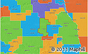 Political 3D Map of ZIP code 58008