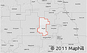 Silver Style 3D Map of ZIP code 58008