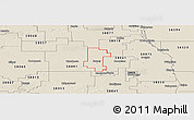 Shaded Relief Panoramic Map of ZIP code 58008