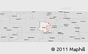 Silver Style Panoramic Map of ZIP code 58008