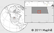 Blank Location Map of ZIP code 58504, highlighted country, highlighted state