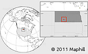 Blank Location Map of ZIP code 58520, highlighted country, highlighted state
