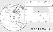 Blank Location Map of ZIP code 58520, highlighted state
