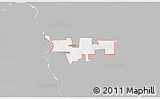 Gray 3D Map of ZIP code 58521, single color outside