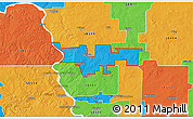 Political 3D Map of ZIP code 58521