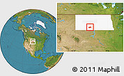 Satellite Location Map of ZIP code 58535, highlighted state