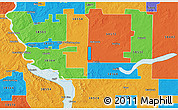 Political 3D Map of ZIP code 58553