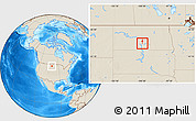Shaded Relief Location Map of ZIP code 58553
