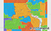 Political 3D Map of ZIP code 58554