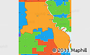 Political Simple Map of ZIP code 58554