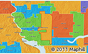 Political 3D Map of ZIP code 58558